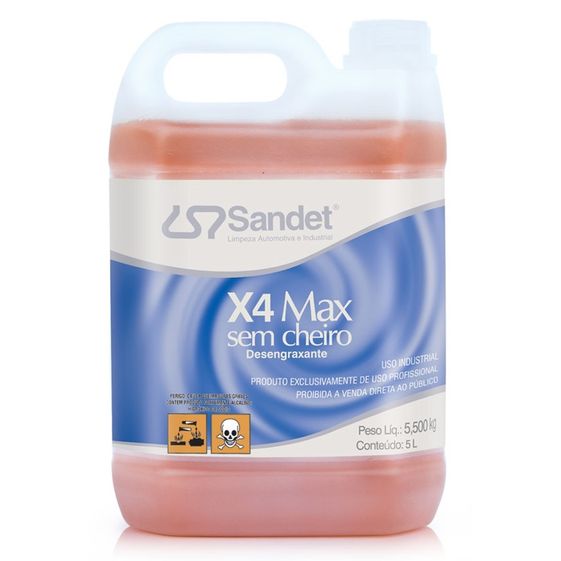 Desengraxante X4 Max Sem Cheiro Sandet - 5 litros