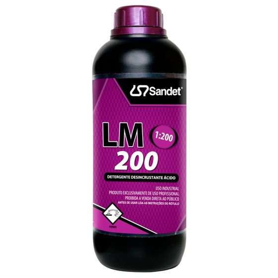 Detergente Desincrustante Ácido LM 200 Ativado Sandet 1 Litro