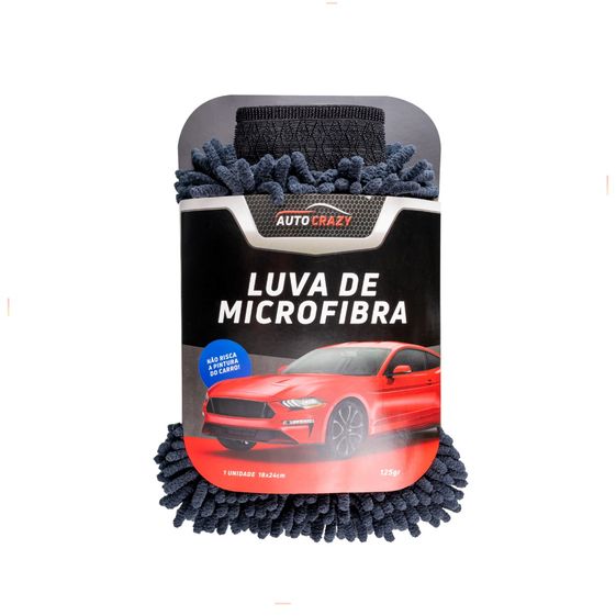 Luva De Microfibra Black Lavagem Automotiva - Auto Crazy